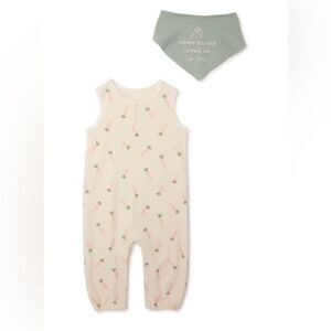 NWT Way to Celebrate Jumpsuit & Bandana Bib, 2pc Outfit Set Baby Unisex 24 month